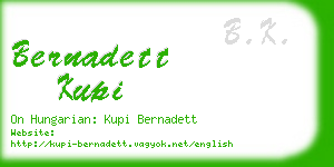 bernadett kupi business card